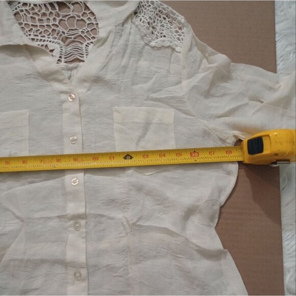 Wishful park whiteoff Long sleve bottom dow womens blouse - Picture 15 of 16